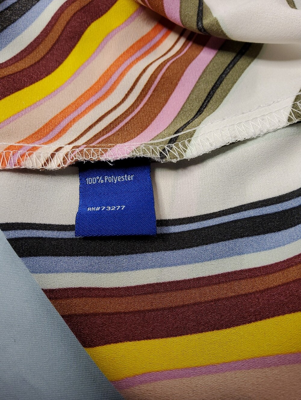 Apt. 9 Multi-Color Diagonal Stripe V-Neck Top. - Picture 6 of 7